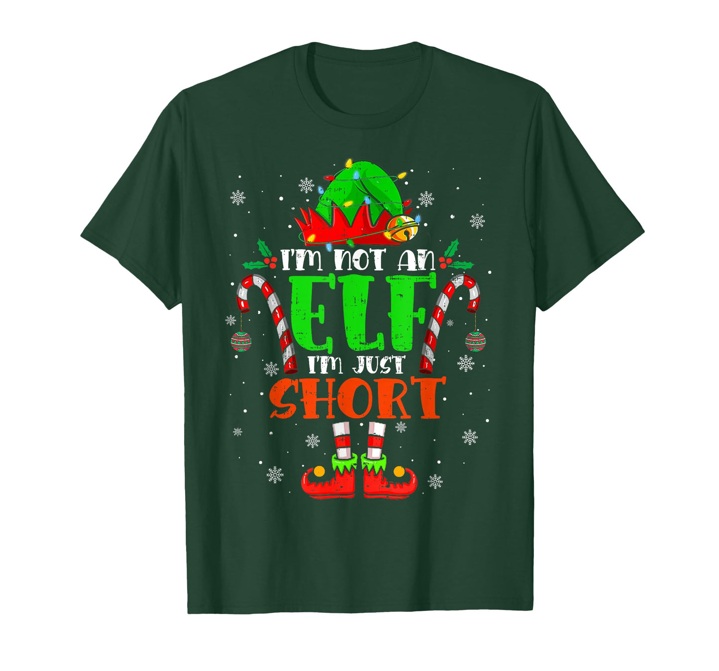 I'm Not an Elf I'm Just Short Family Christmas Pjs Matching T-Shirt