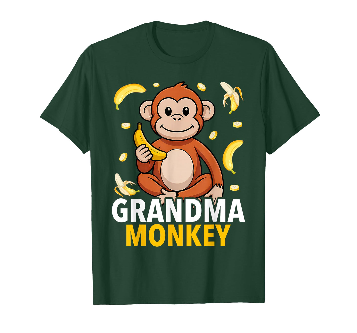 Grandma Monkey Banana Print Monkeys Bananas T-Shirt