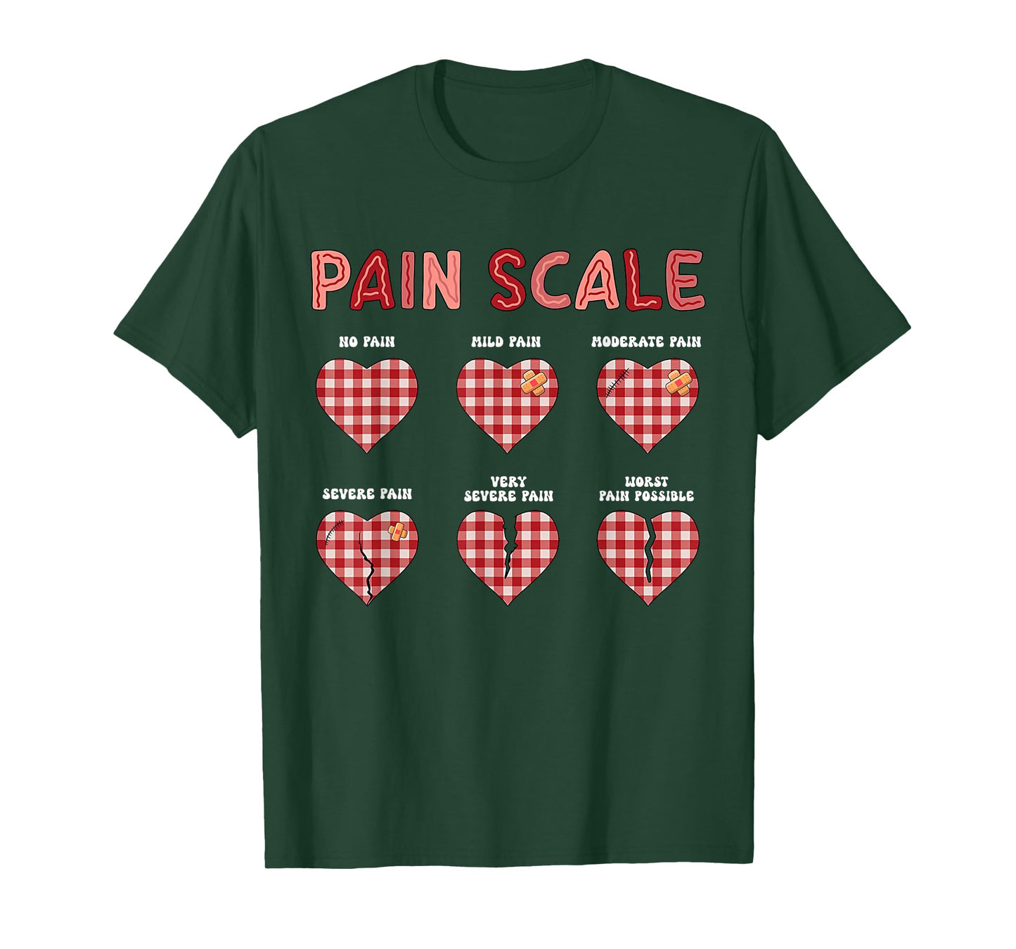 Pain Scale Heart Pain Assessment Trauma Nurse Valentines Day T-Shirt