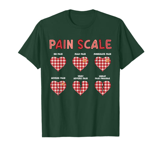 Pain Scale Heart Pain Assessment Trauma Nurse Valentines Day T-Shirt