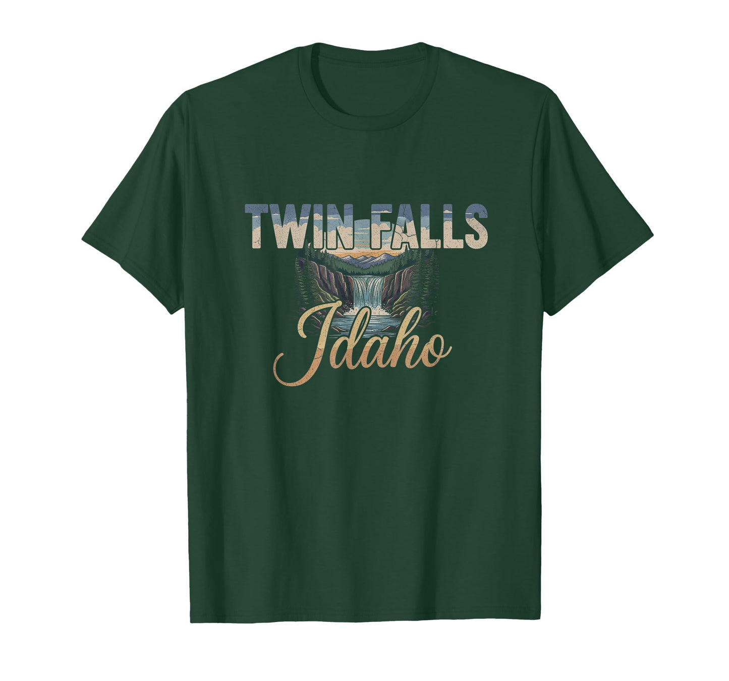 Retro Twin Falls Idaho Drawing Art Design T-Shirt