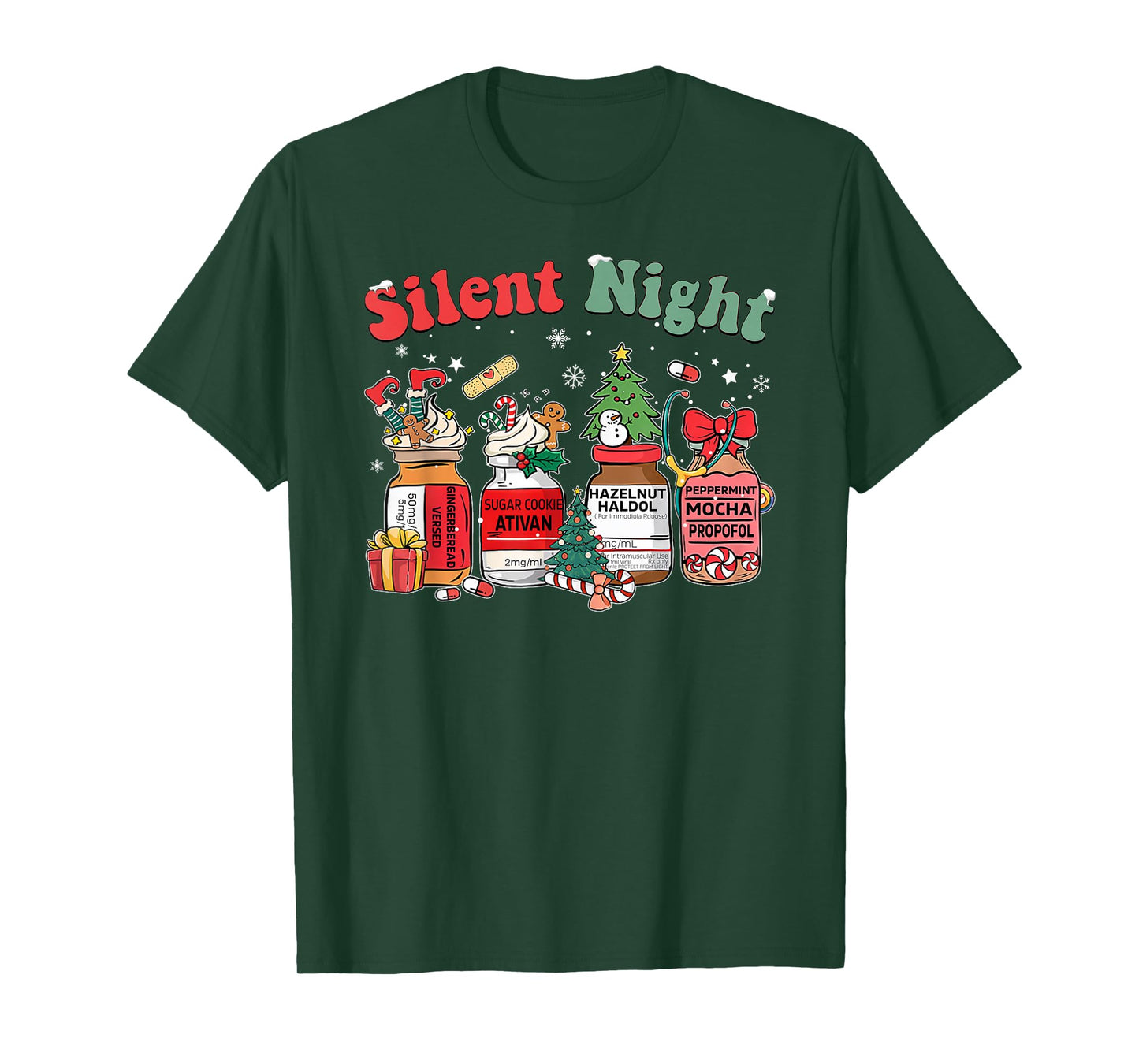 Funny Santa Propofol Silent Night ICU Nurses Merry Christmas T-Shirt