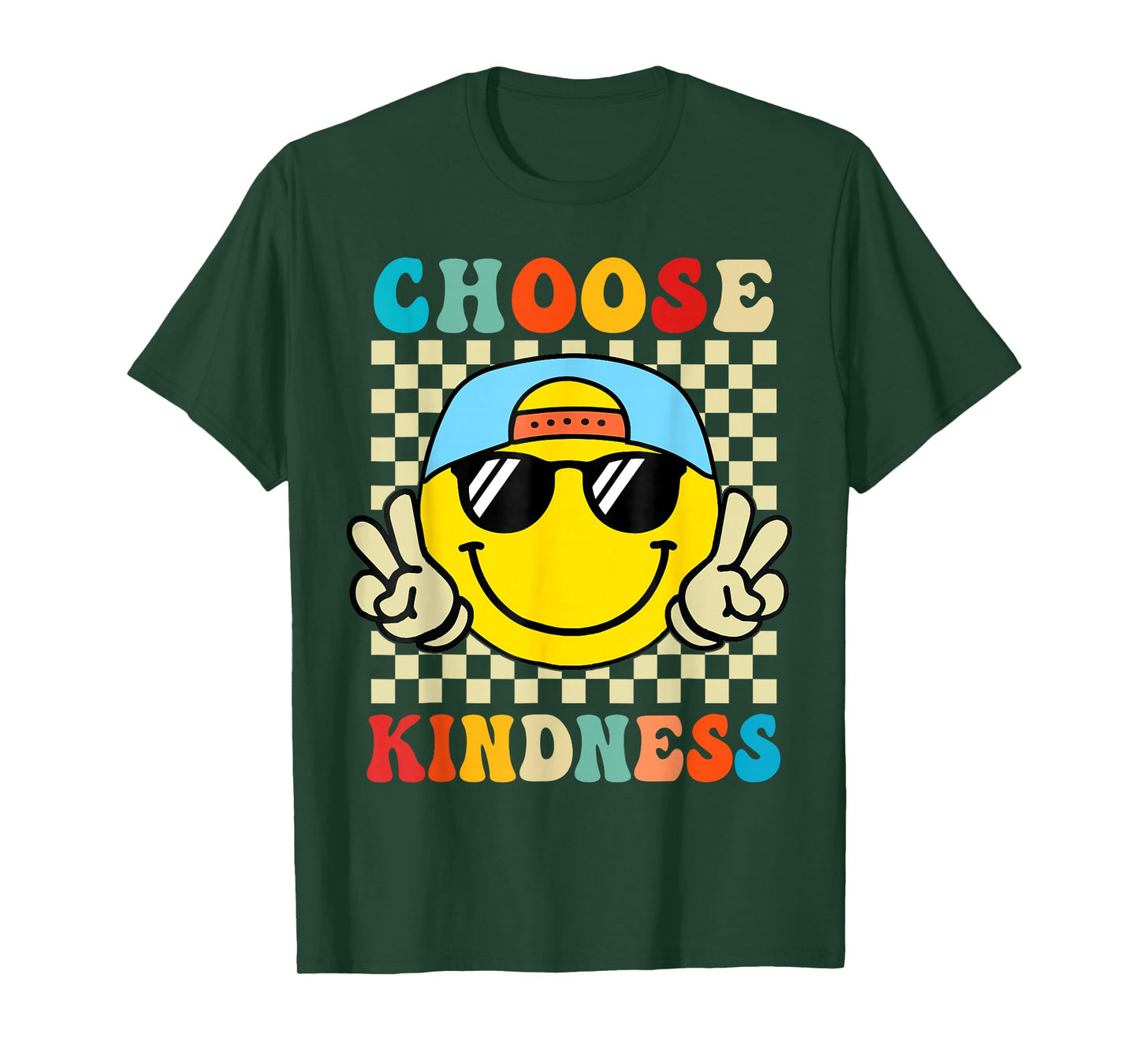 Men Women Kids Choose Kindness Groovy Be Kind Inspirational T-Shirt