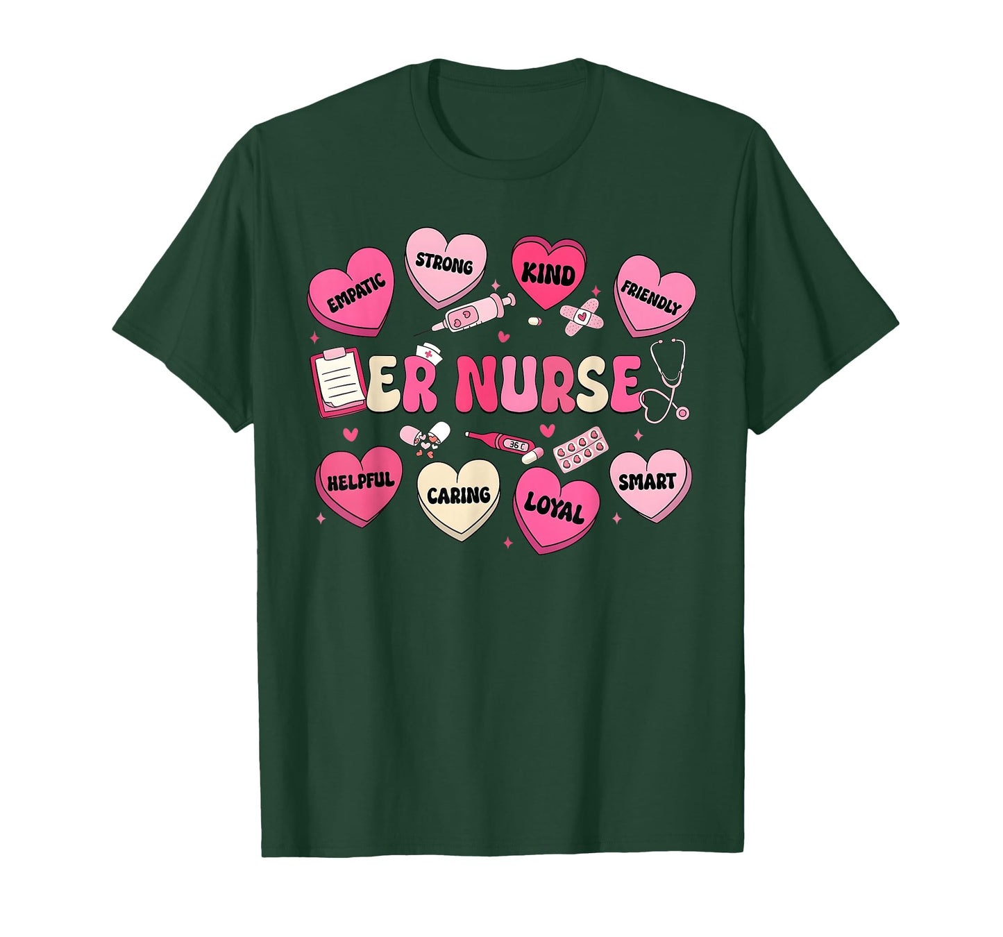 Valentine ER Nurse Hearts Coquette Pink Women T-Shirt