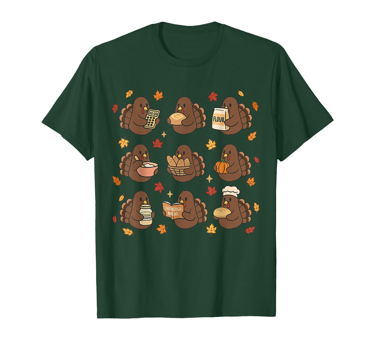 Funny Thanksgiving Turkey Baking Cute Sourdough Bread T-Shirt