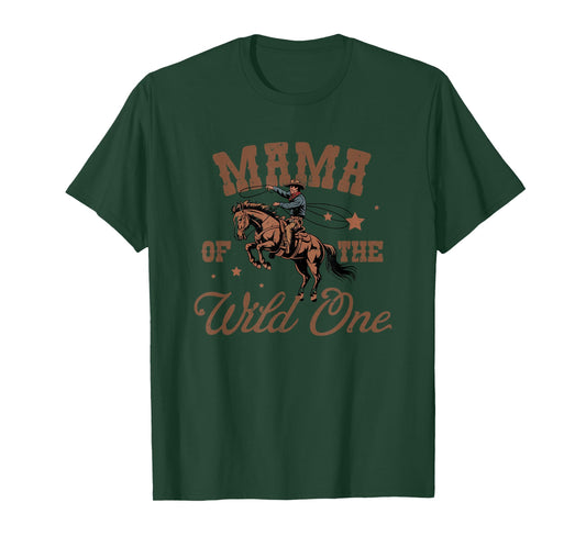 Mama of The Wild One Cowboy Western Rodeo Party Matching T-Shirt