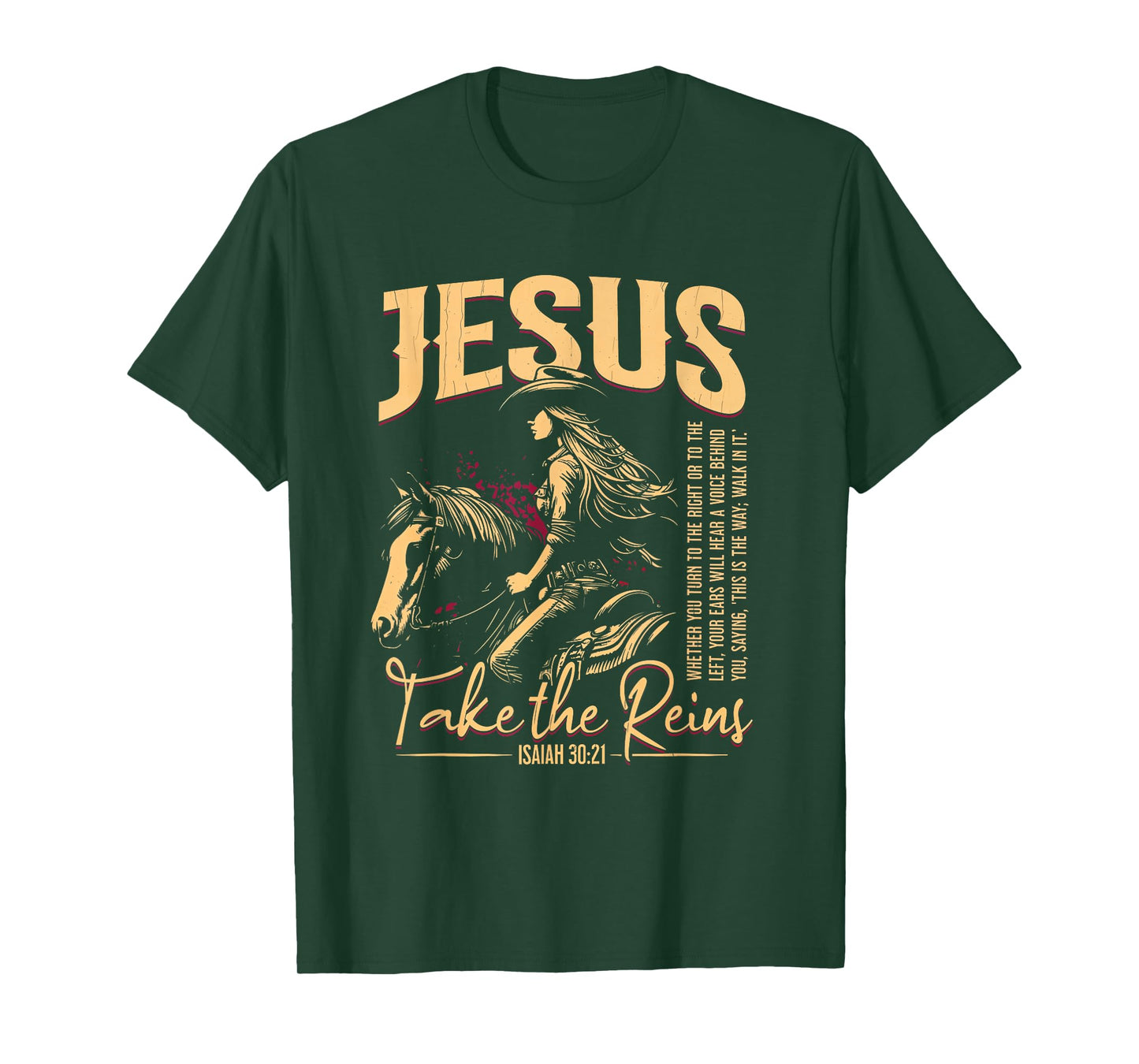 Jesus Take The Reins Scripture Art T-Shirt