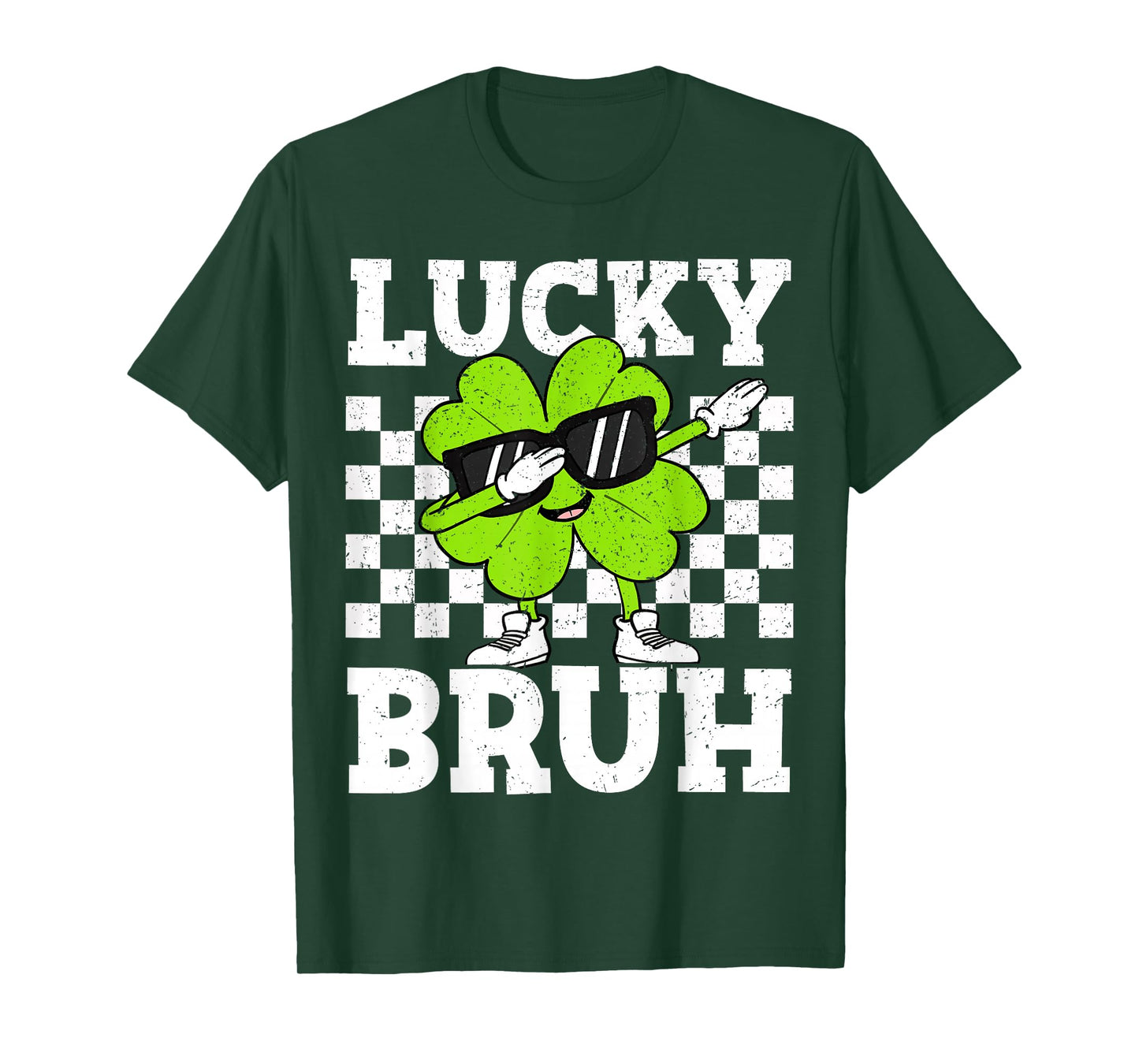 Boys St Patricks Day Kids Lucky Bruh Dabbing Shamrock Clover T-Shirt
