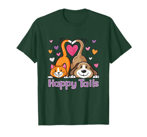 Happy Tails Valentines Shirt Cute Vet Tech Veterinarian T-Shirt