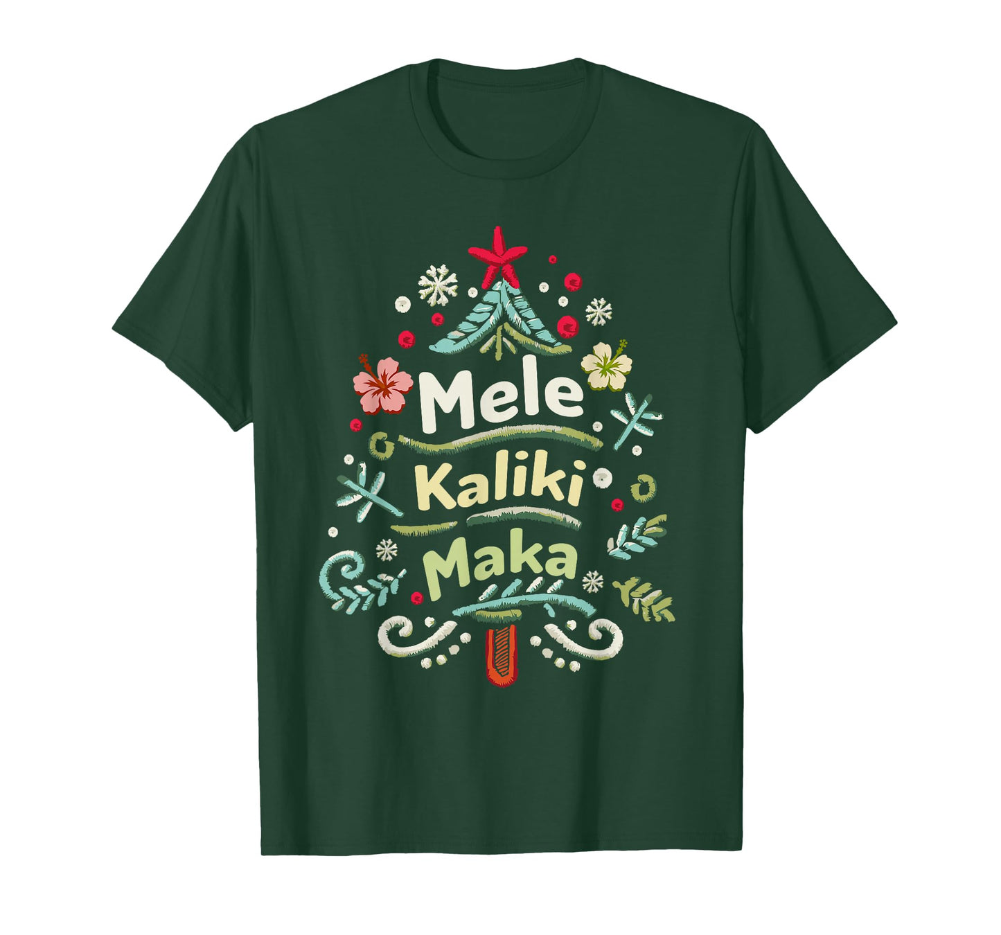 Mele Kalikimaka Hawaii Hawaiian Christmas Men Women Kids T-Shirt