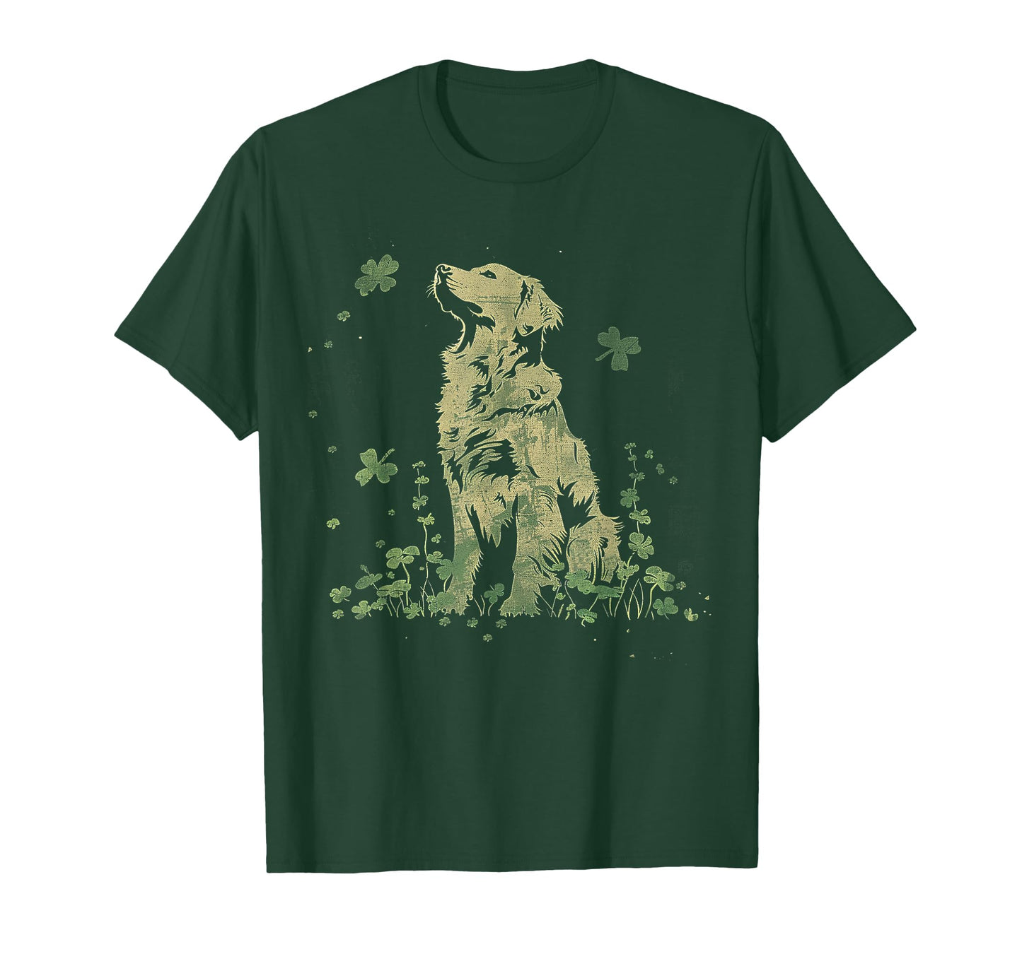 Golden Retriever Dog Saint Paddys Shamrock St. Patrick's Day T-Shirt