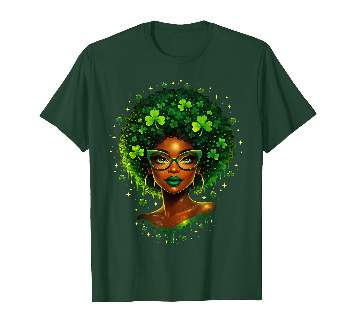 Irish African American Female St Patricks Day Women Black T-Shirt