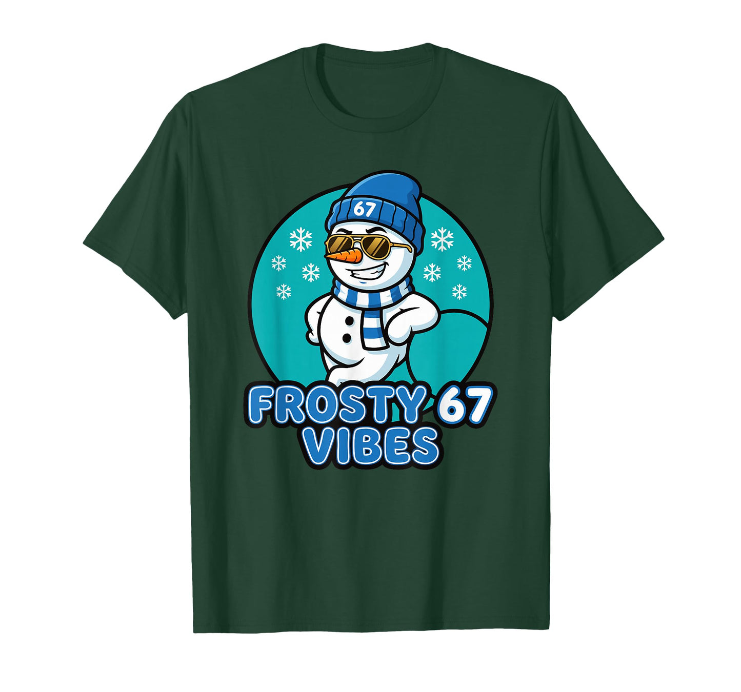 Frosty Vibes 67 Snowman Six Seven Meme Funny Winter Kids Men T-Shirt