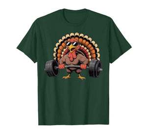 Thanksgiving Workout Turkey Barbell Lift Gym Men Women T-Shirt