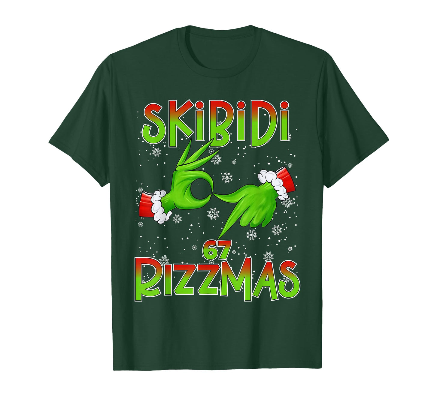 6 7 Christmas Skibidi Rizzmas 67 Meme gen Alpha Slang Xmas T-Shirt