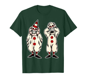 Clown Skeleton Skull Spooky Trick-or-Treat Vintage T-Shirt