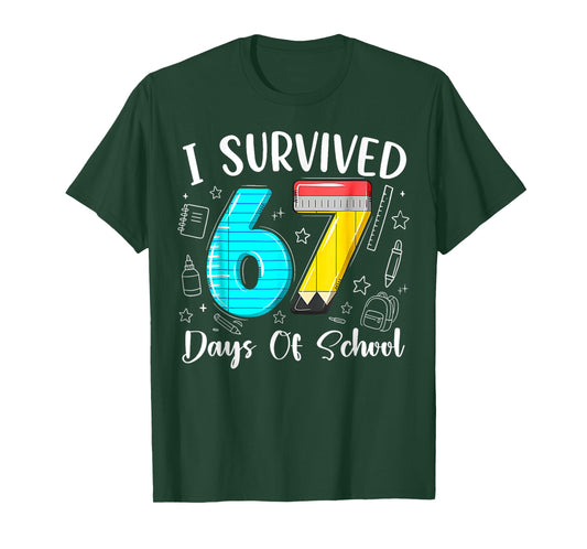 I Survived 67 Days of School Funny 67 Meme Teacher Student T-Shirt
