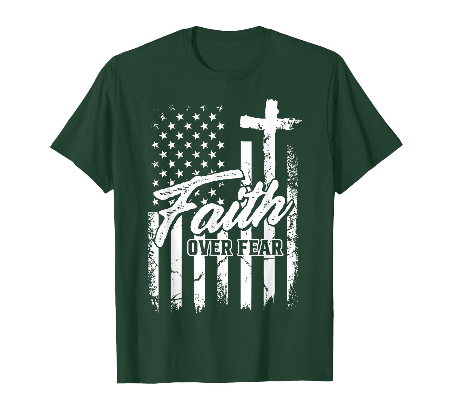 Red Freedom Shirt Faith Over Fear USA Flag Patriotic T-Shirt