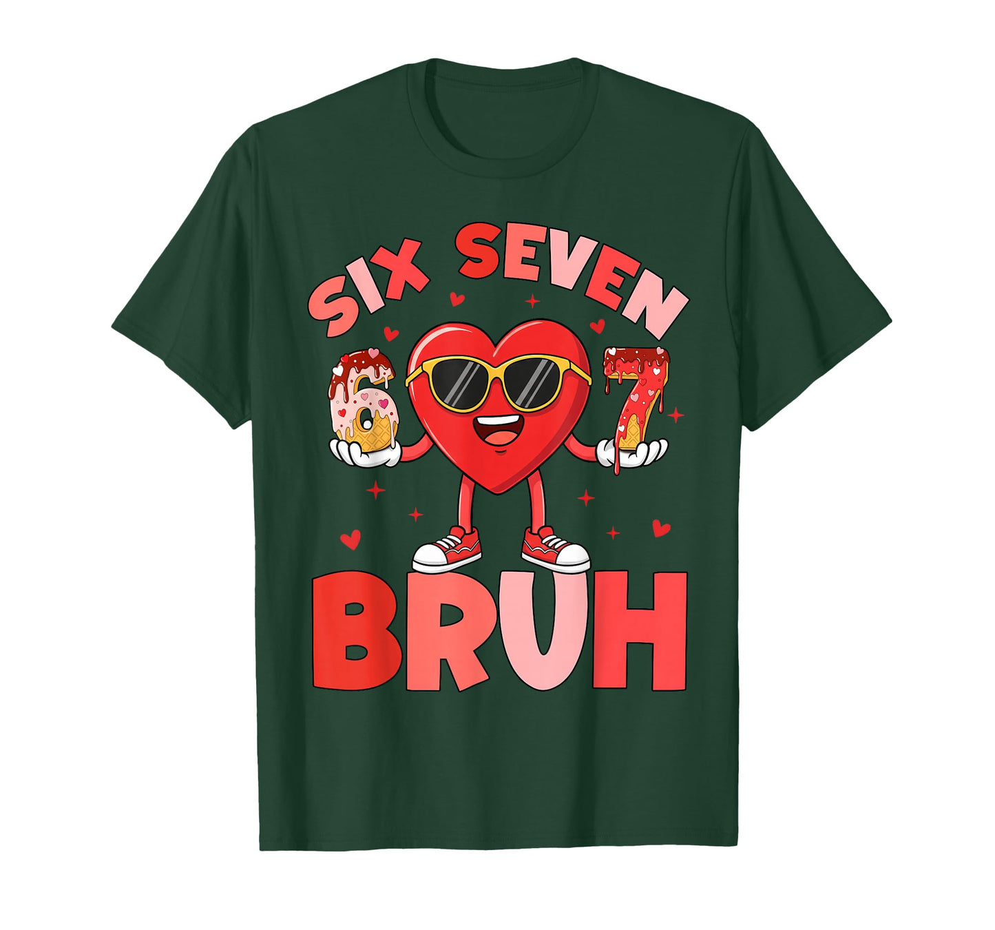 Six Seven 67 Meme Cool Valentine’s for Teens Boys Girls Kids T-Shirt