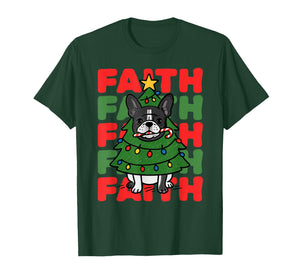 Dog Christmas Faith French Bulldog Puppy Family Group T-Shirt