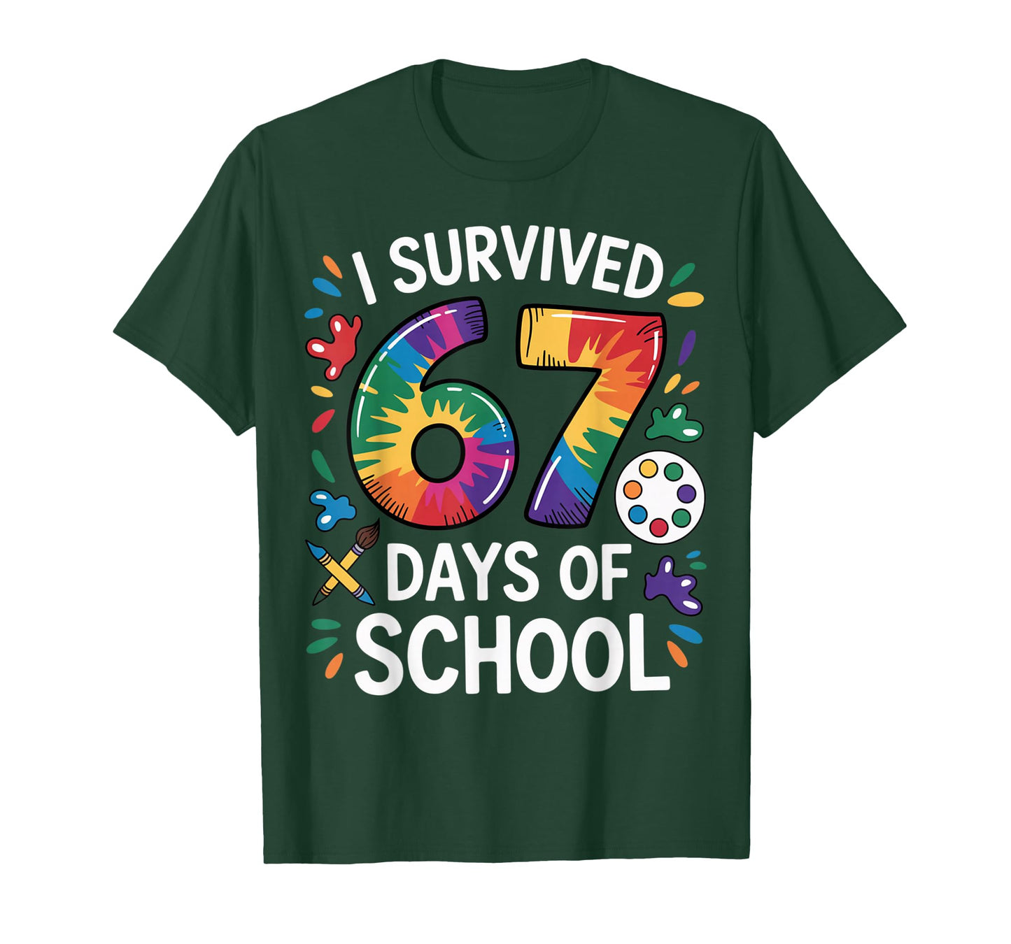 I Survived 67 Days of School Meme Women Teacher Student T-Shirt