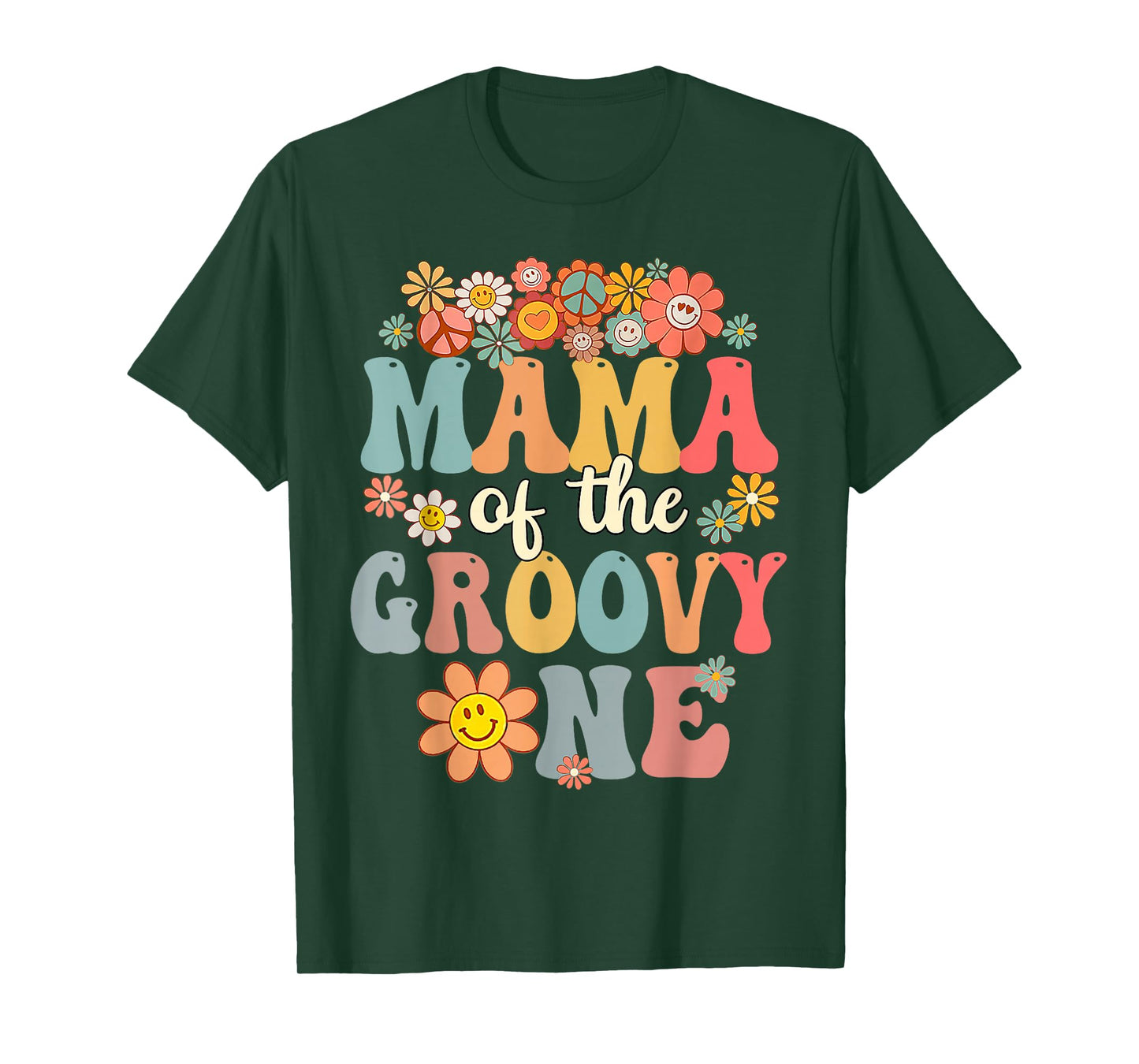 Retro Mama of Groovy One Matching Family 1st Birthday T-Shirt