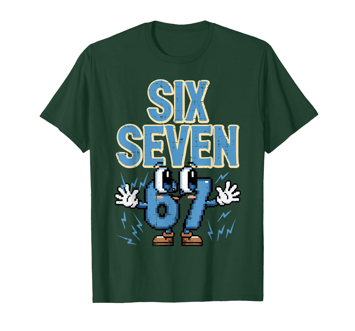 Six Seven 67 Eyes Funny 6 7 Meme Gen Alpha Boys Girls Kids T-Shirt