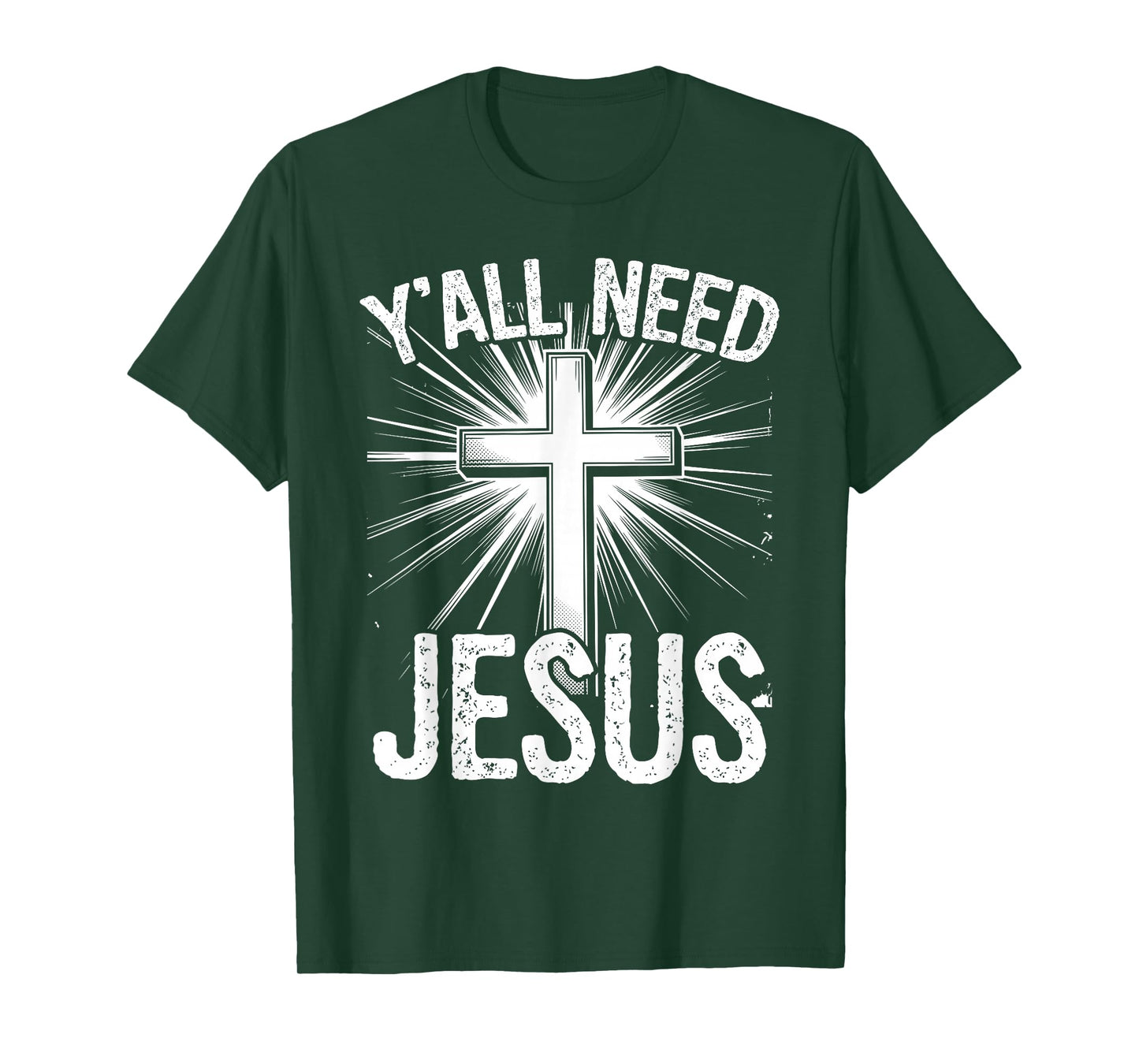 Y'all Need Jesus Meme Funny Christian Sarcastic Retro Cross T-Shirt