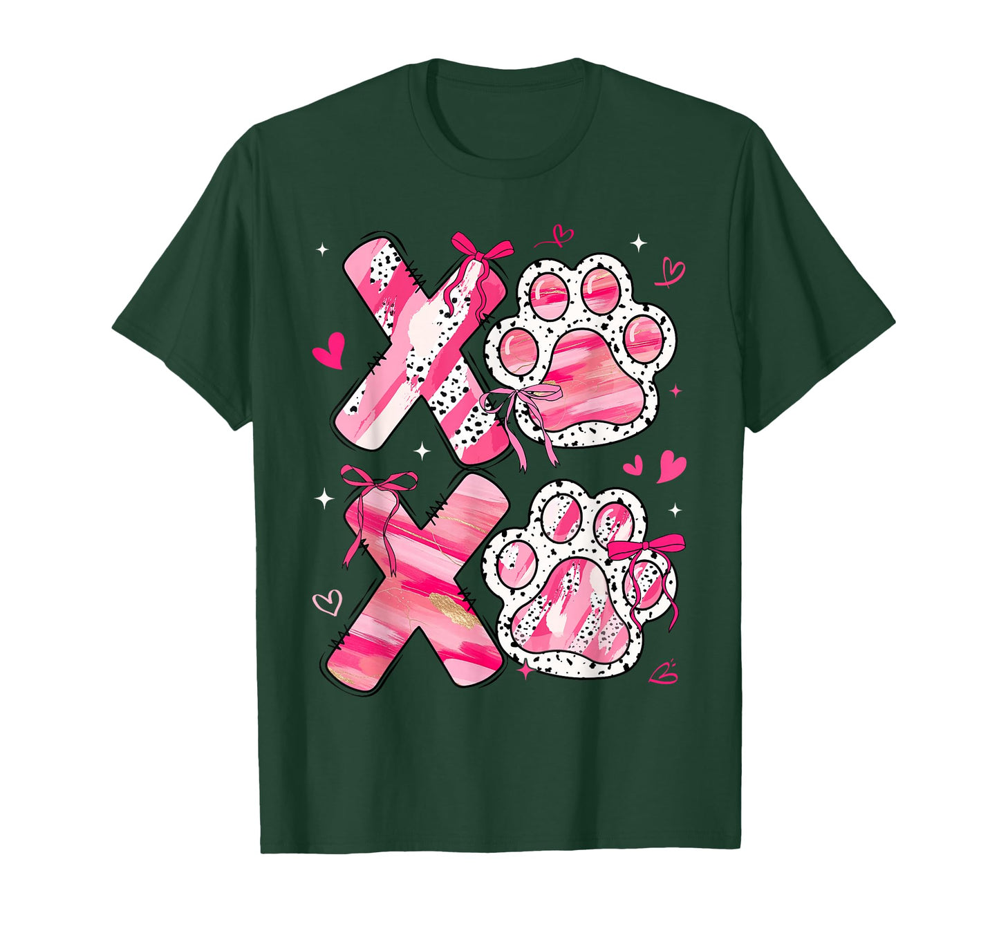 XOXO Paw Valentine Cute Coquette Bow Dog Lover Boy Girl Kid T-Shirt