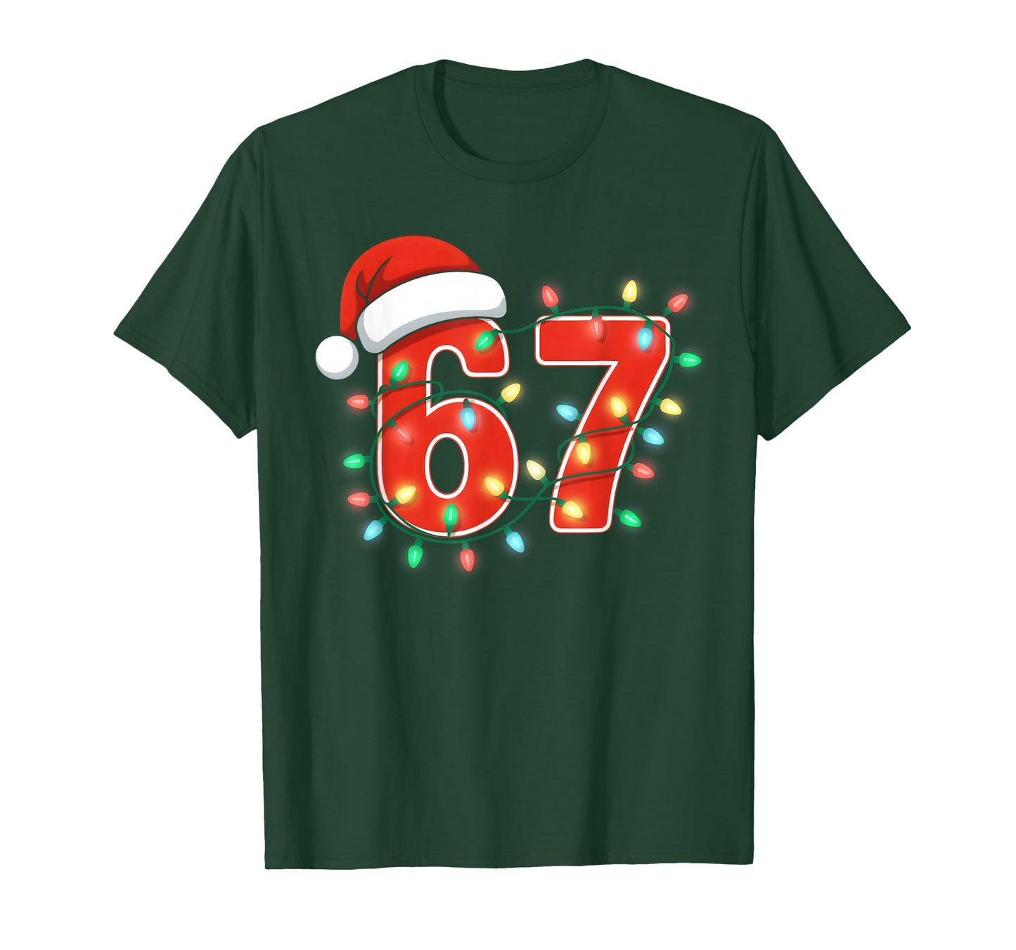 67 Christmas Lights Trending Meme Saying 6 7 Costume Xmas T-Shirt