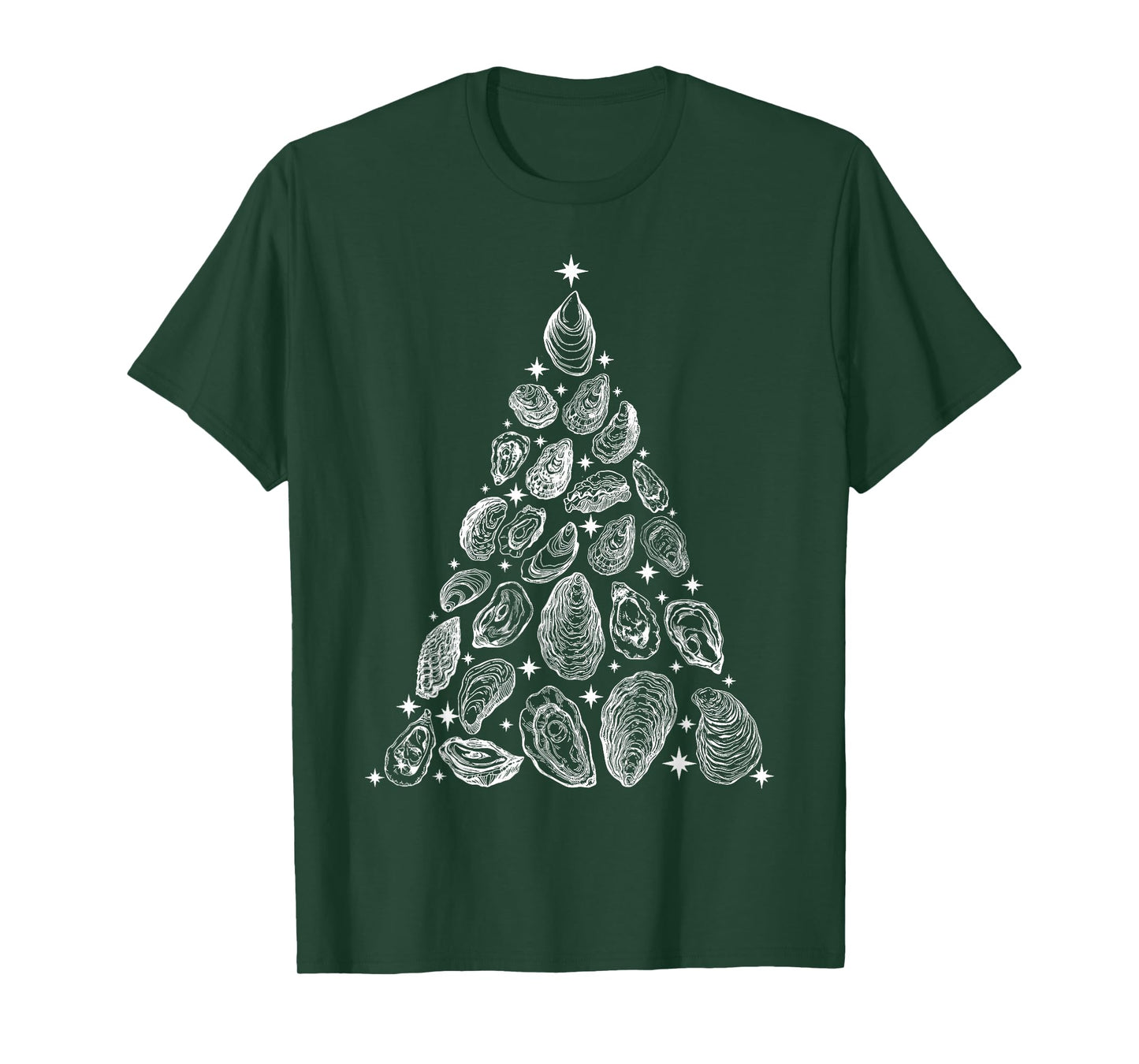 Oyster Christmas Tree Seafood Shellfish Holiday Beach Xmas T-Shirt