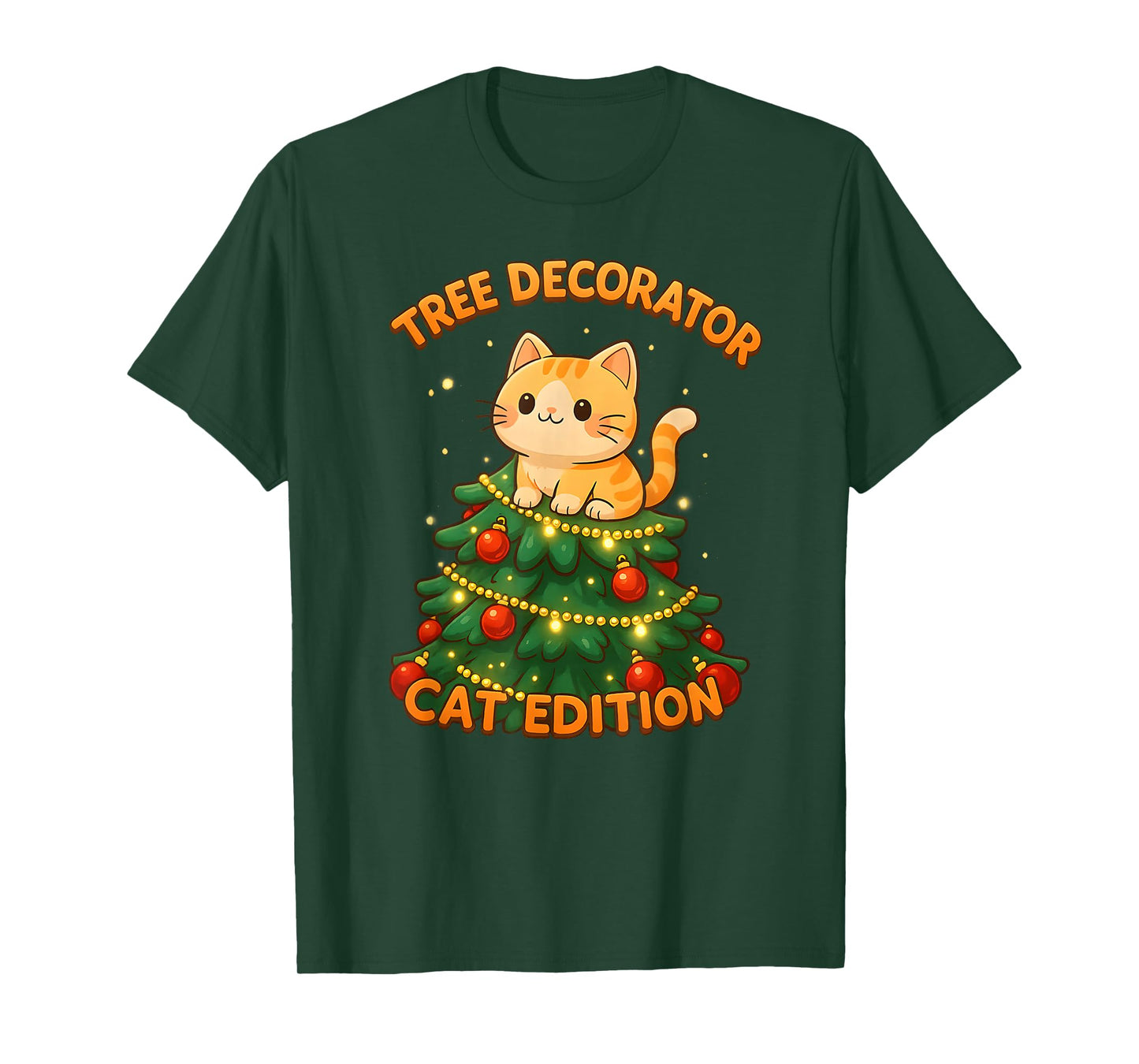 Tree Decorator Cat Edition Tee, Funny-Cat Christmas X-Mas T-Shirt