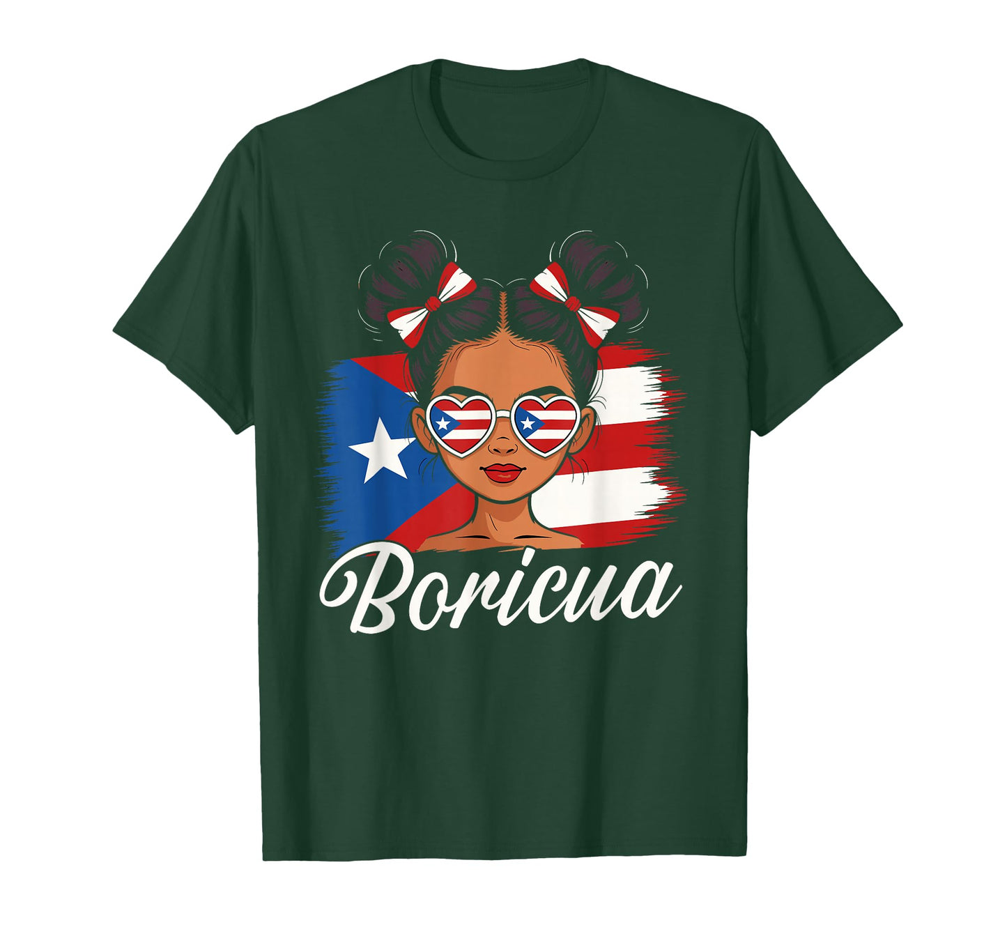 Puerto Rico Hispanic Heritage Messy Bun Puerto Rican Boricua T-Shirt