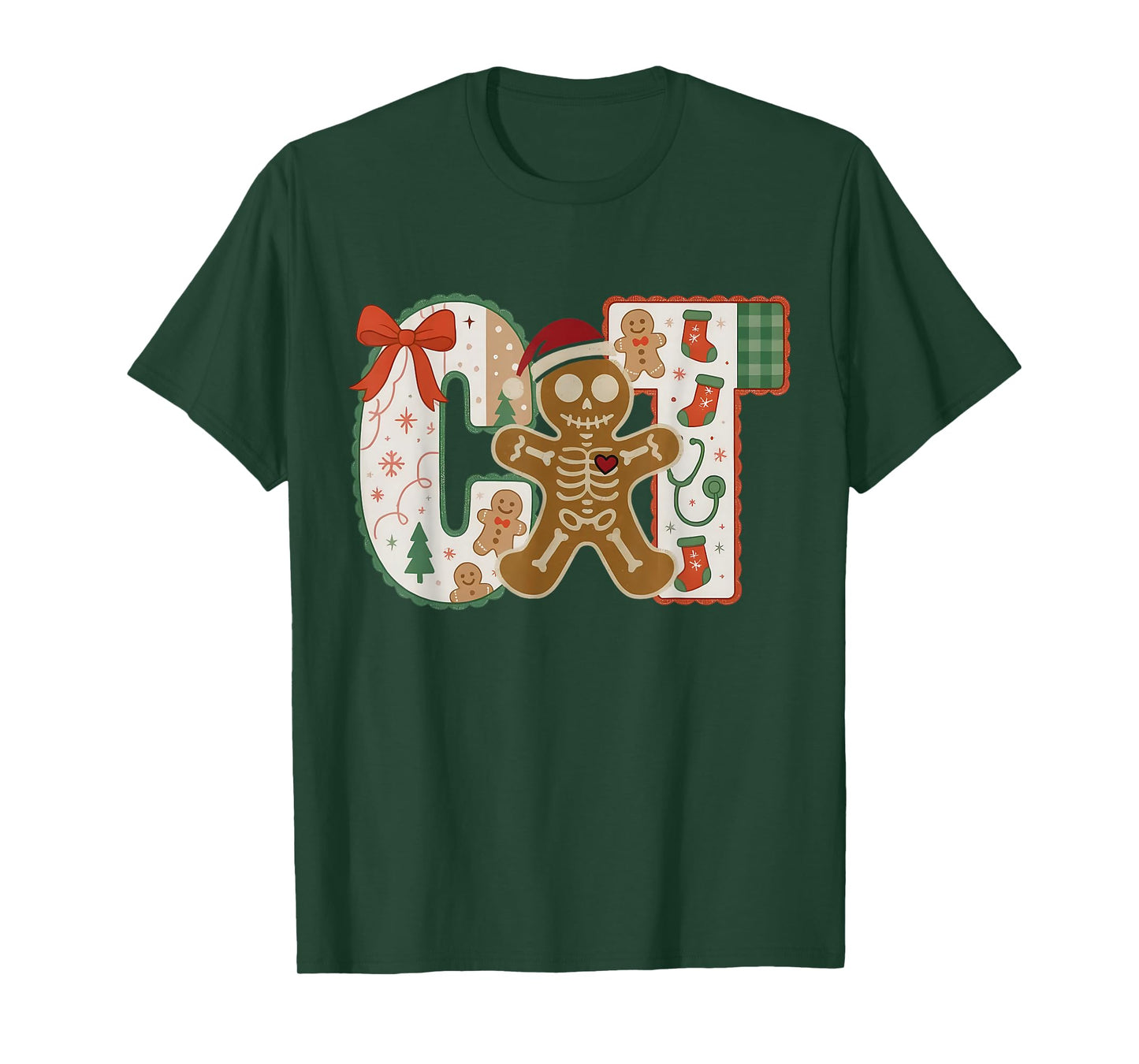Gingerbread CT Technologist CAT Scan Tech Radiology Xmas T-Shirt