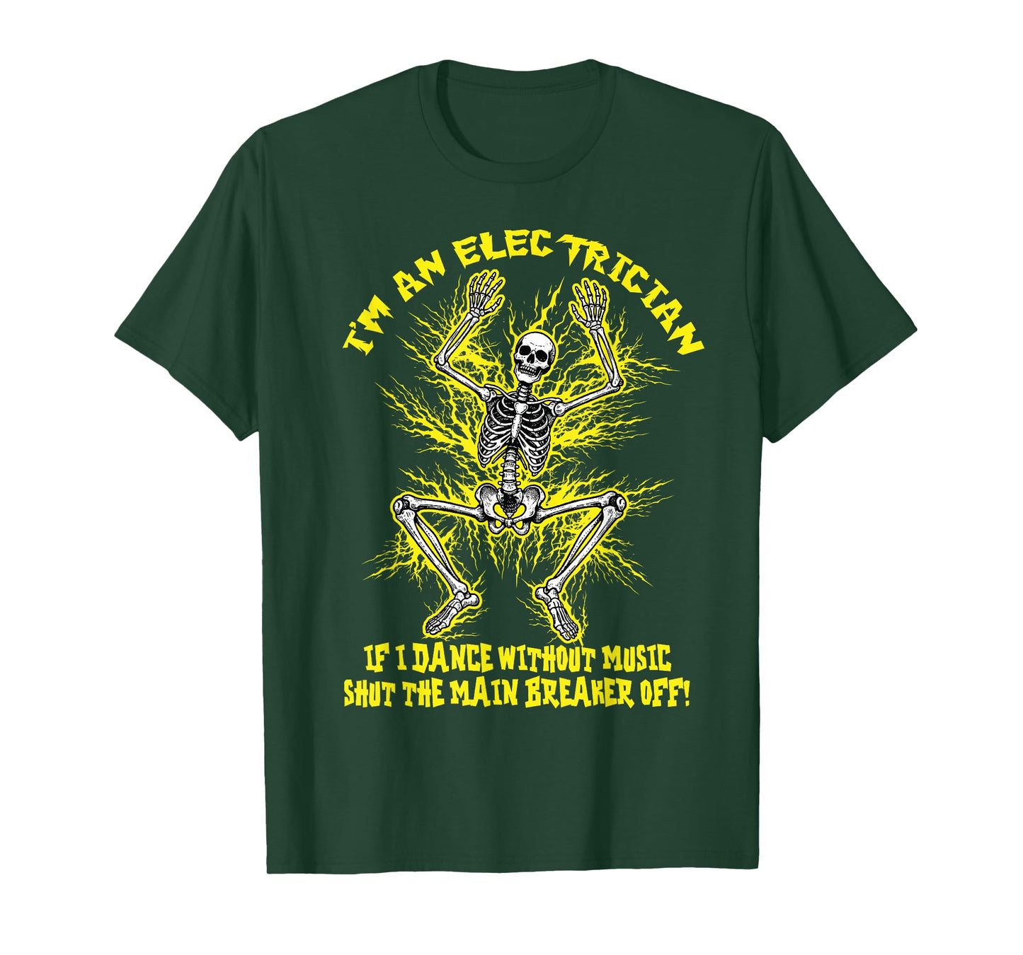 Funny Electrician Meme Dance Without Music Lineman Skeleton T-Shirt
