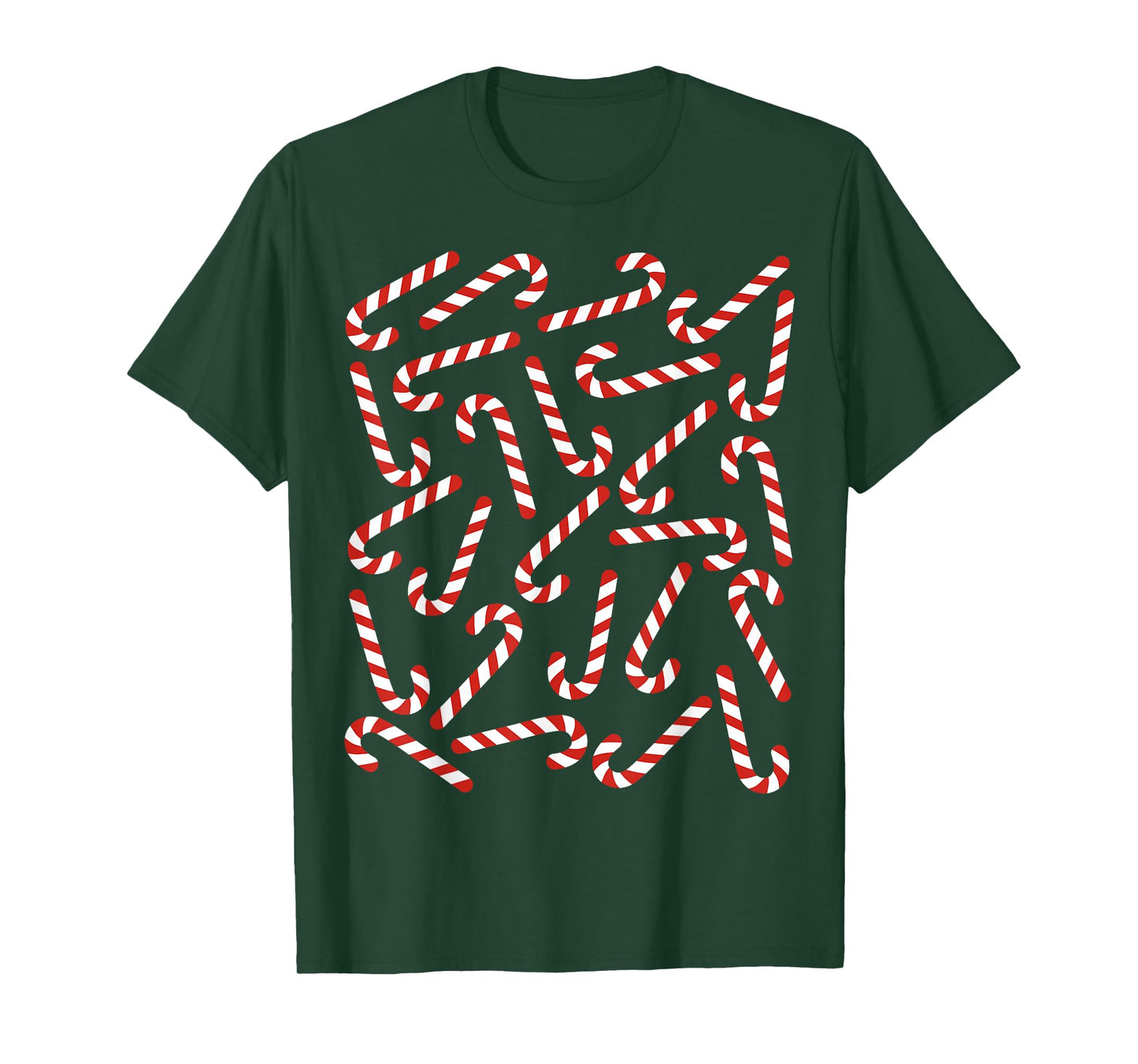 Christmas Candy Cane Costume Men Women Kids Xmas Candy T-Shirt