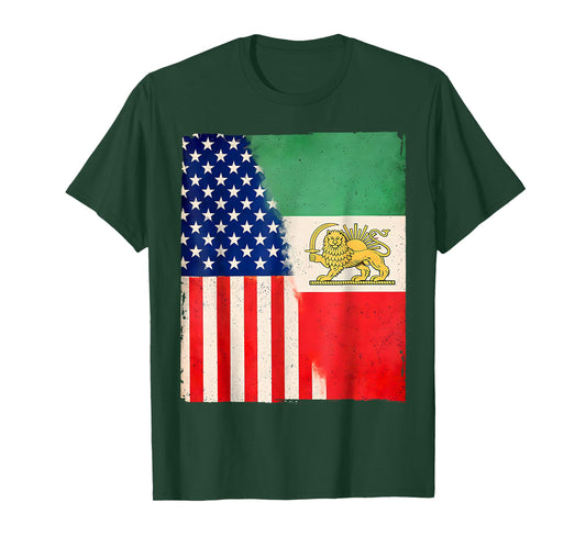 Persian American Flag USA Persia Roots Heritage T-Shirt