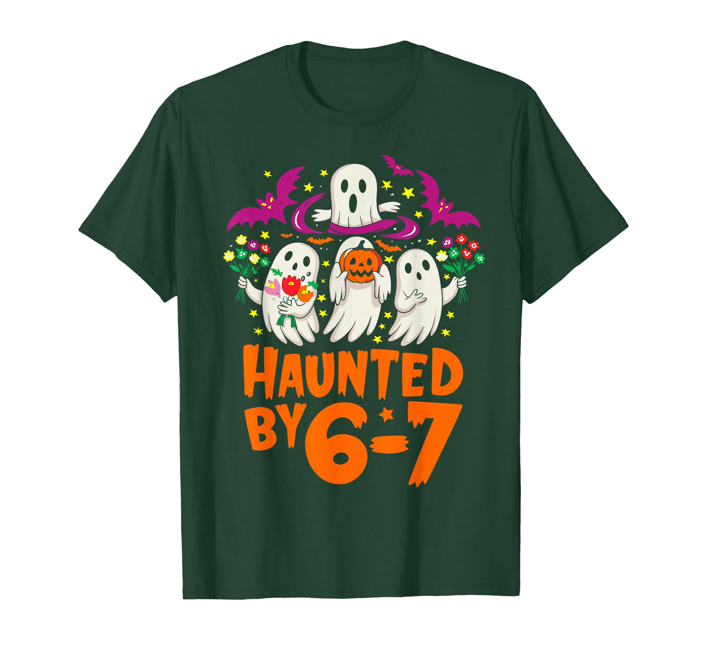 Haunted by 67 Funny Six Seven Meme Spooky Ghost Halloween T-Shirt