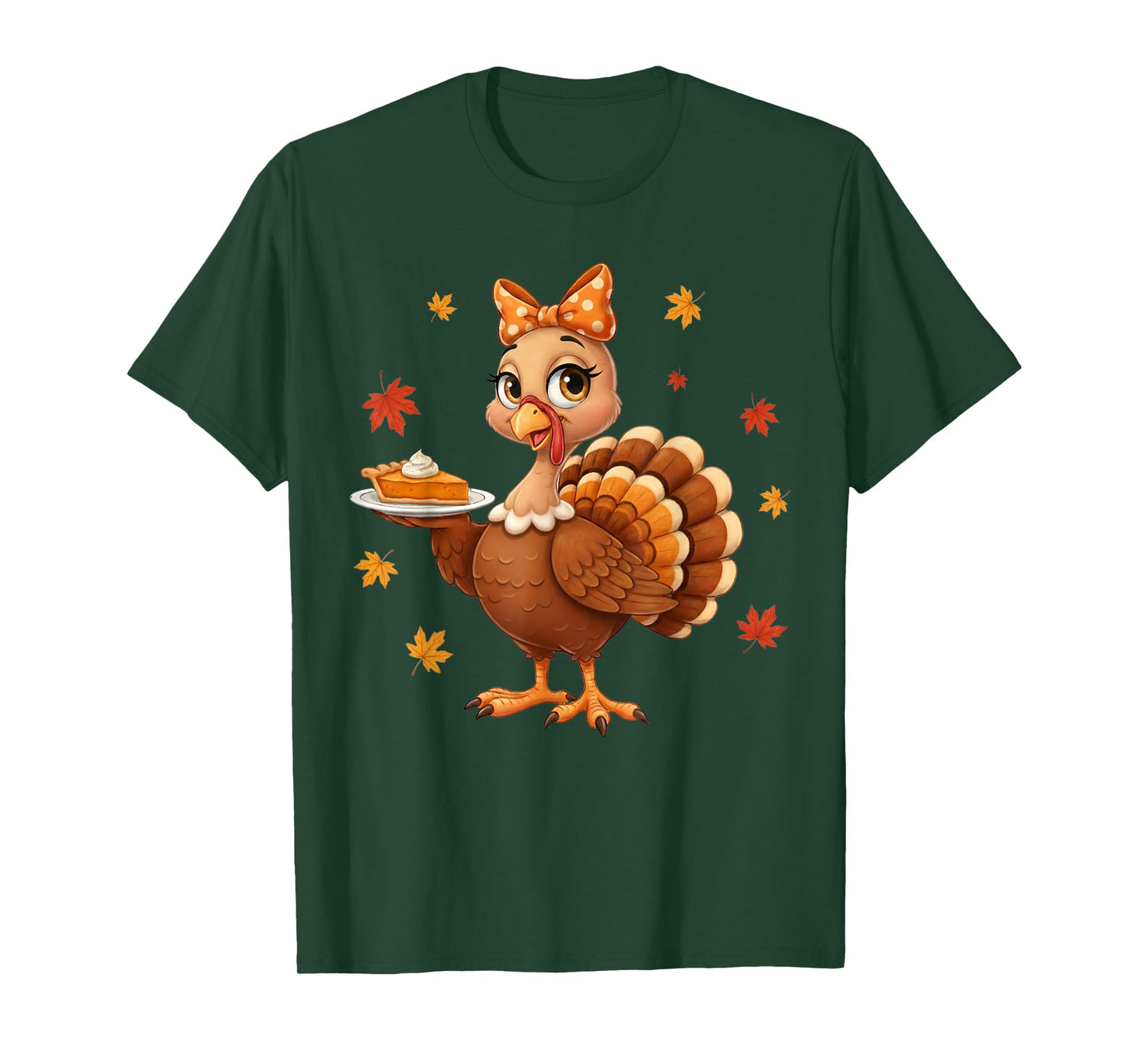 Turkey Coquette Bow Pie Turkey Day Girls Fall Thanksgiving T-Shirt