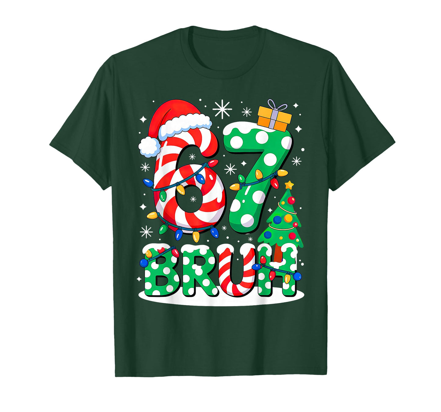 Bruh 67 Six Seven 6 7 Meme Christmas T-Shirt