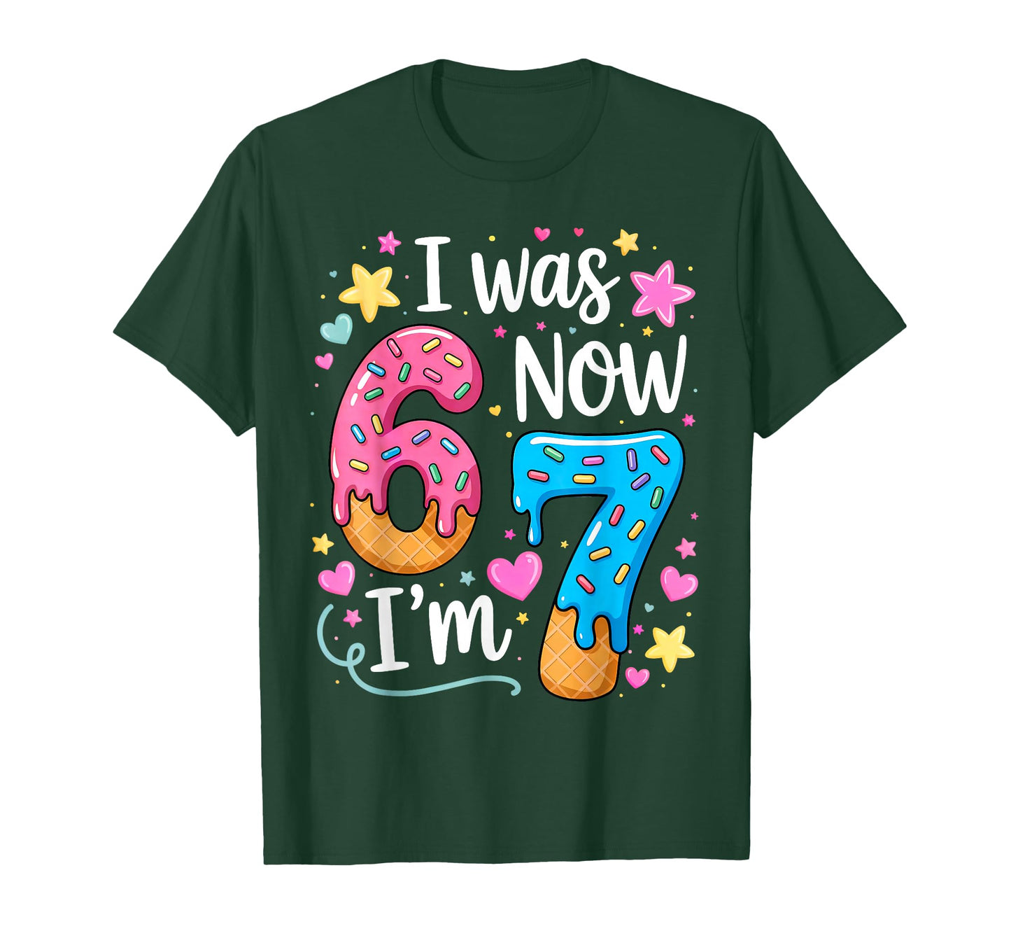 I was 6 Now I'm 7 Year Old Birthday Kids Boys Girls T-Shirt