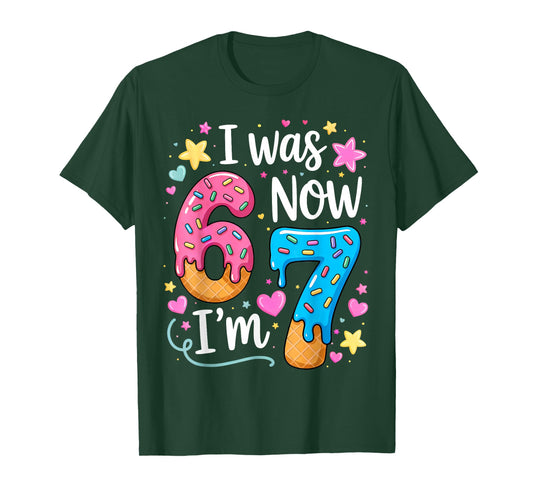 I was 6 Now I'm 7 Year Old Birthday Kids Boys Girls T-Shirt