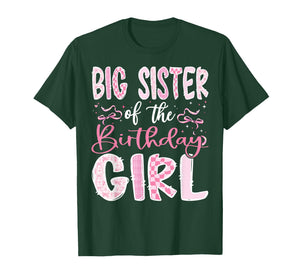Big Sister of The Birthday Girl Pink Coquette Bow Family T-Shirt