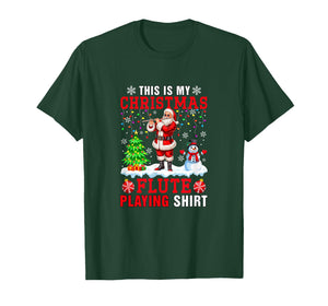 My Christmas Flute Playing Shirt Santa Instrumentalist T-Shirt