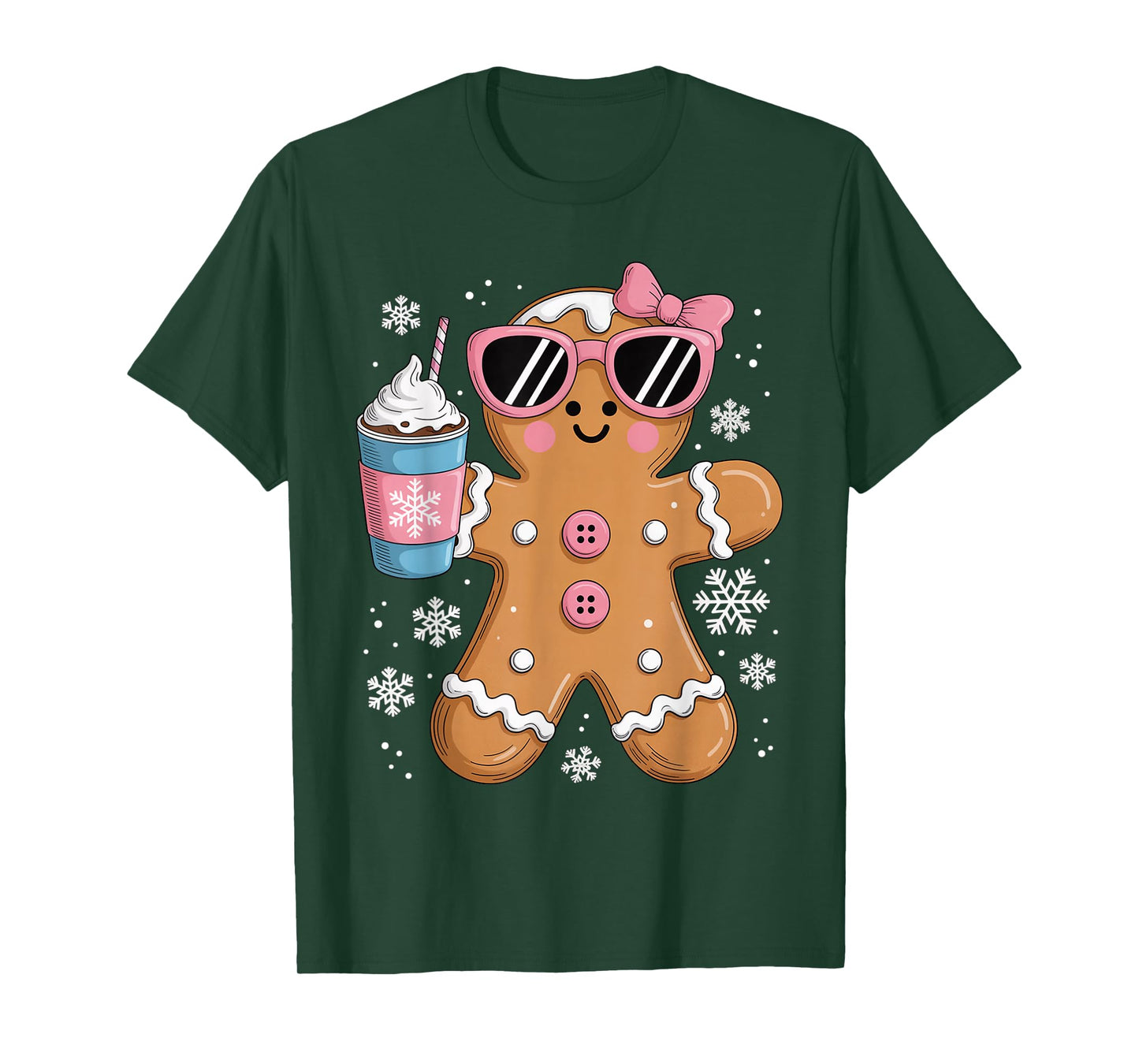 Gingerbread Drinking Hot Chocolate Bougie Women Christmas T-Shirt