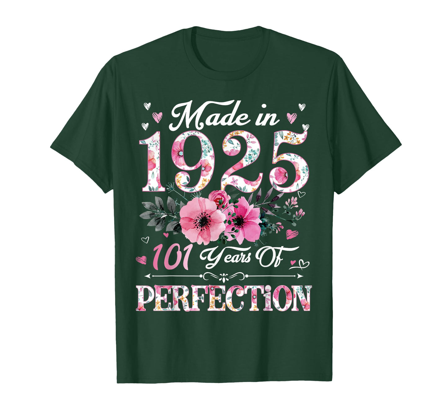 101 Year Old in 1925 Floral 101th Birthday Gifts for Women T-Shirt