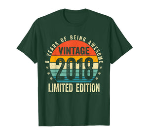 8 Year Gifts Old Vintage 2018 Limited Edition 8th Birthday T-Shirt