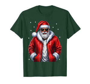 African American Christmas Pajama Xmas Afro Santa Claus PJ T-Shirt