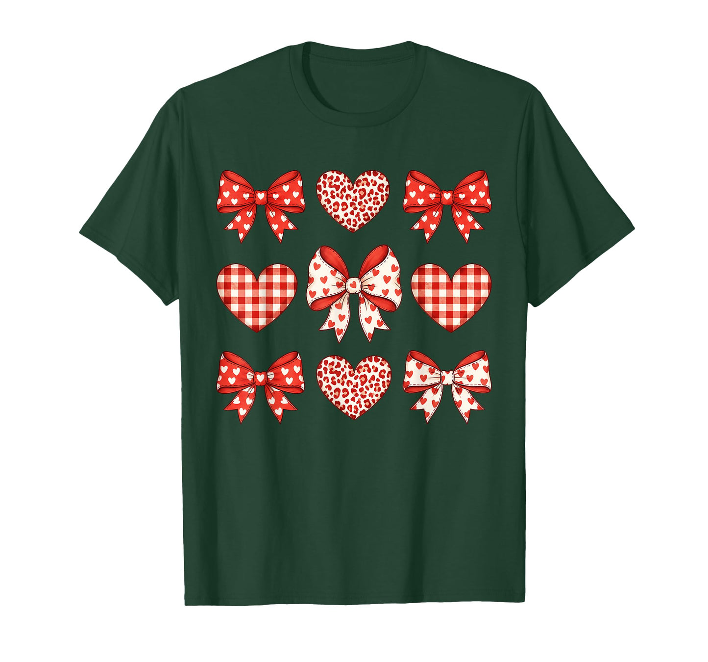 Hearts Coquette Bows Valentines Day for Women Girls Kids T-Shirt