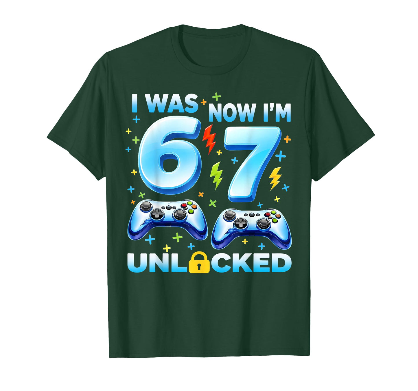 I was 6 Now I'm 7 Unlocked Gaming Boy Gifts for Boys Kids T-Shirt